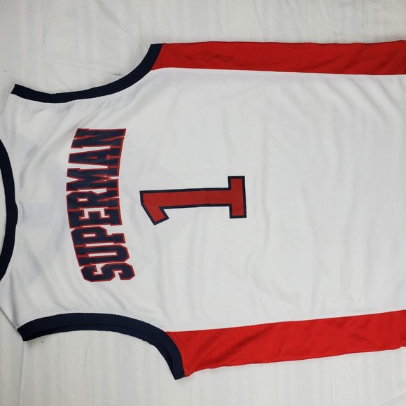 Superman Basketball Jersey Sleeveless Shirt Tank Size Large - Picture 6 of 8